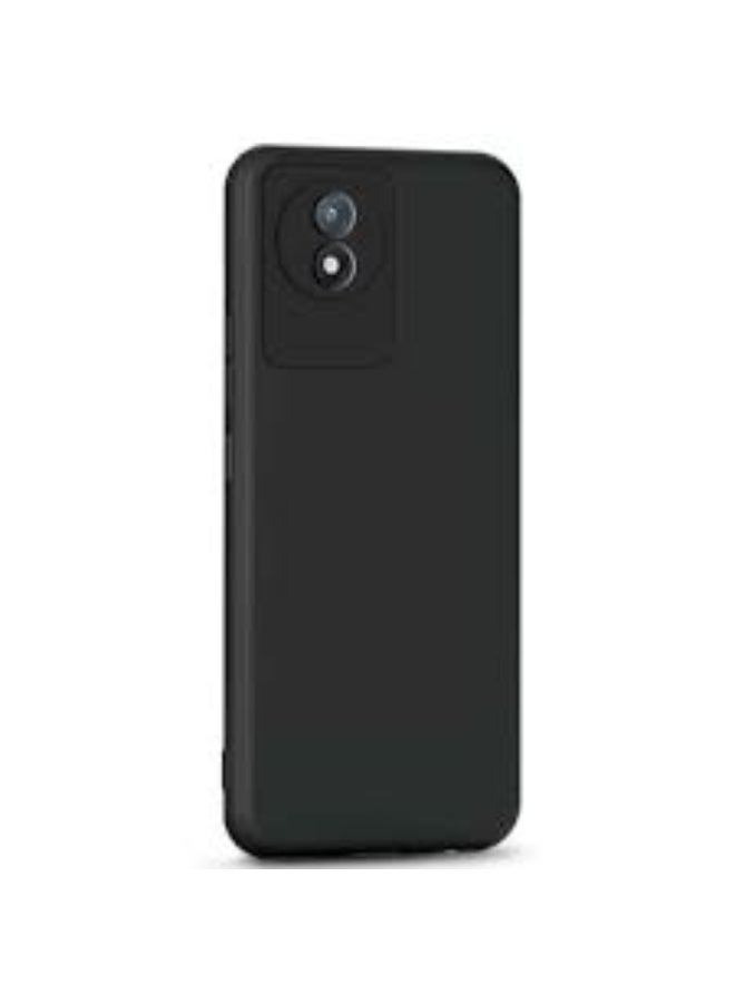 Protective Cover  For Vivo Y02 , Slim Fit Soft Back TPU Case Flexible Silicone Cover Compatible For Vivo Y02 - Black